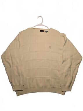 Izod Textured Crewneck Knit Sweater Pullover Classic Mens Large